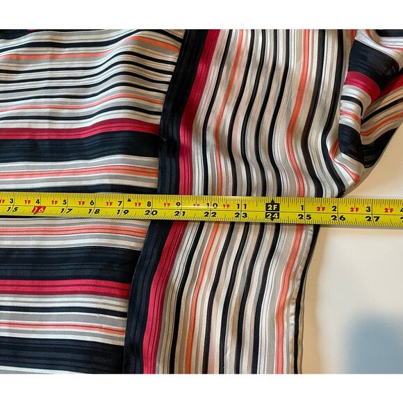 Vince Camuto Top Blouse Striped Long Sleeves Sz 1X Lined Orange Black Beige - Picture 9 of 11